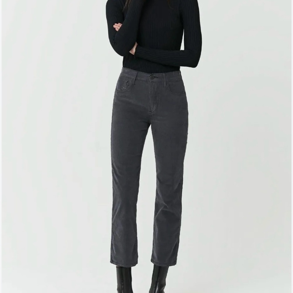 3x1 corduroy crop straight leg pants